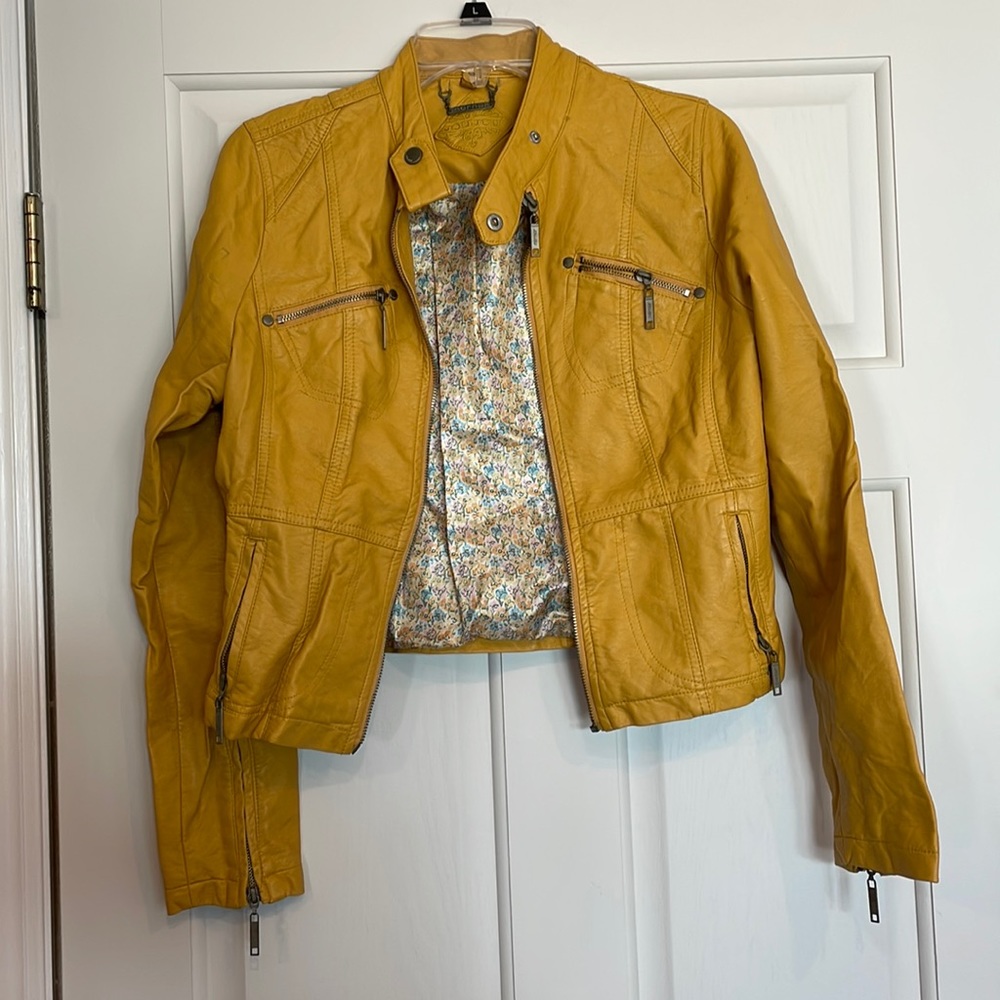 Yellow biker jacket